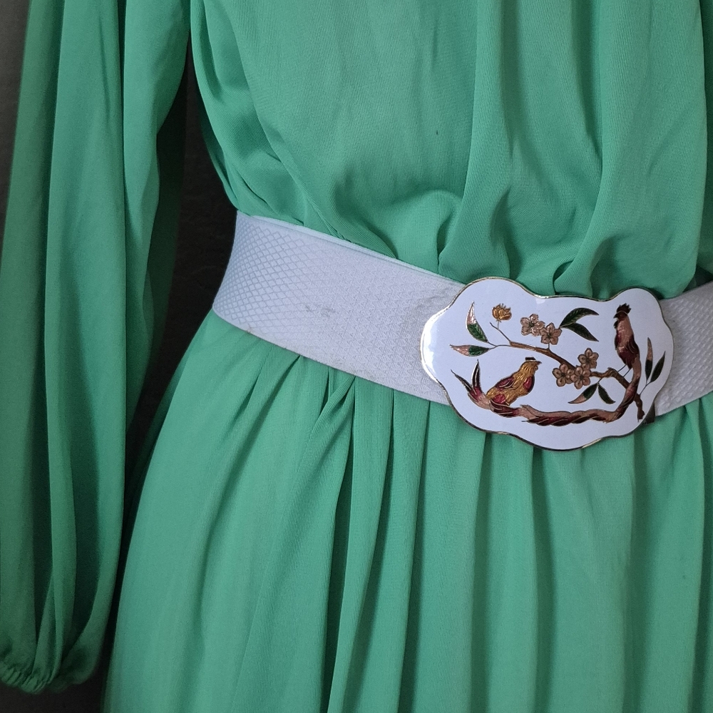 Vintage Cinch Belt Enamel bird Buckle